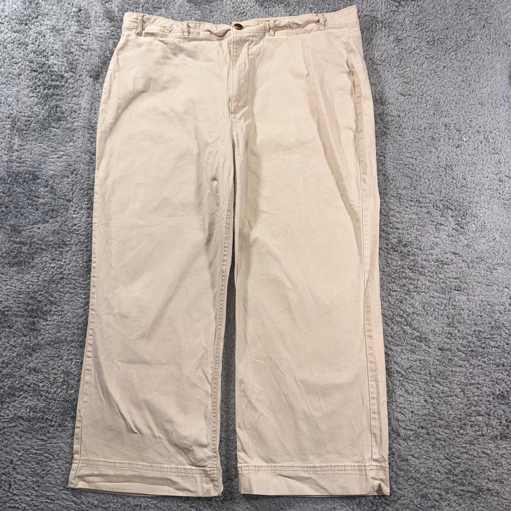 Old Navy Wide Leg Pants Size 18 Beige Cotton Stretch Casual Womens Trousers